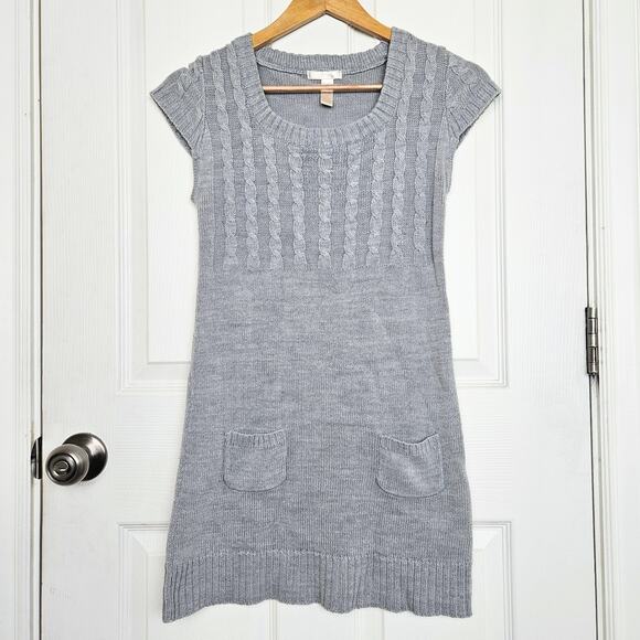 Y2k Babydoll Mini Dress Cable Knit Sweater Coquette Dollette Pockets Size M - Picture 1 of 6